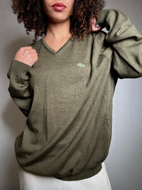 Pull kaki Lacoste L vintage