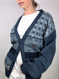 IZOD L vintage blue pattern cardigan
