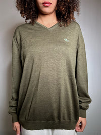 Pull kaki Lacoste L vintage