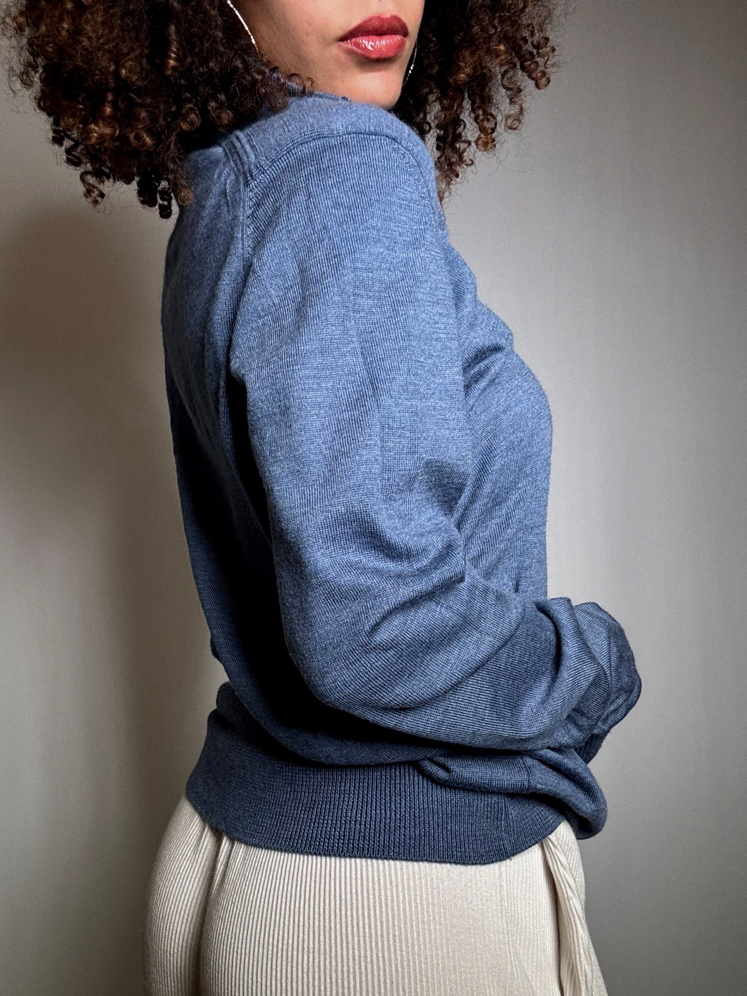 Pull camioneur bleu Lacoste S vintage