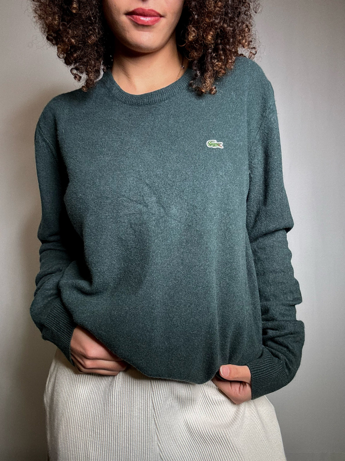 Pull vert Lacoste M vintage