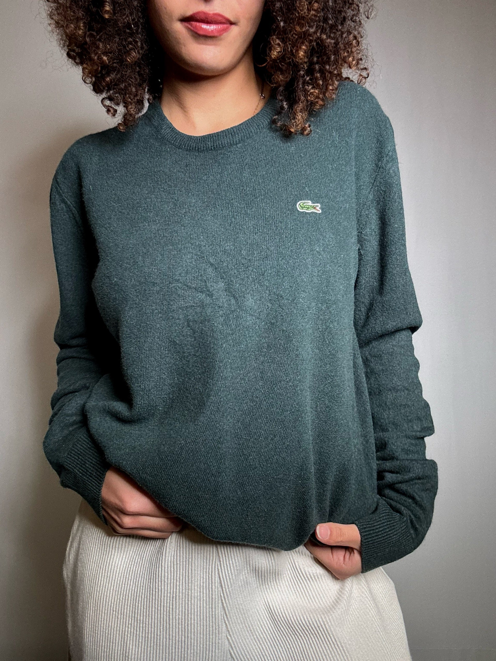 Pull vert Lacoste M vintage