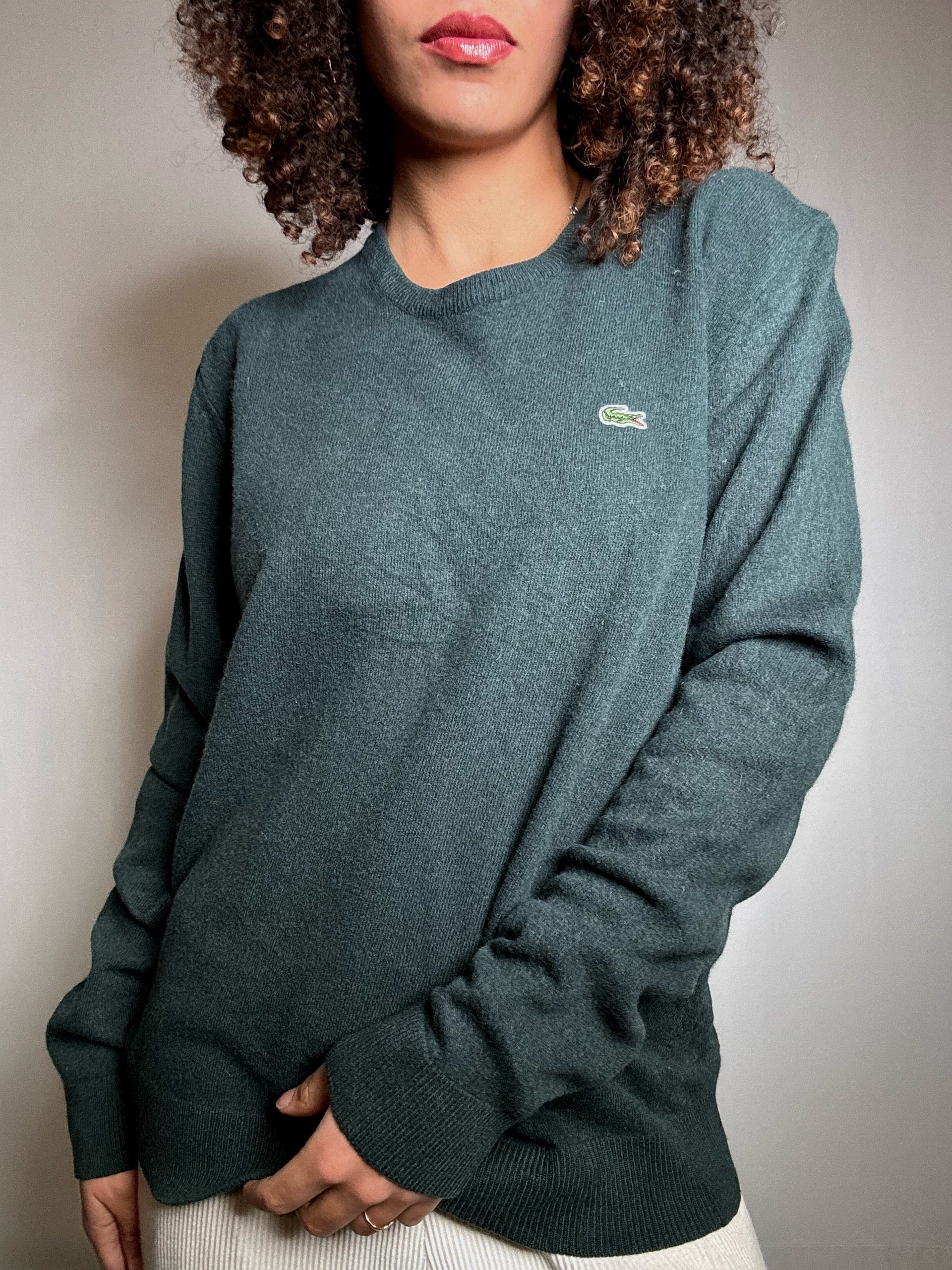 Pull vert Lacoste M vintage
