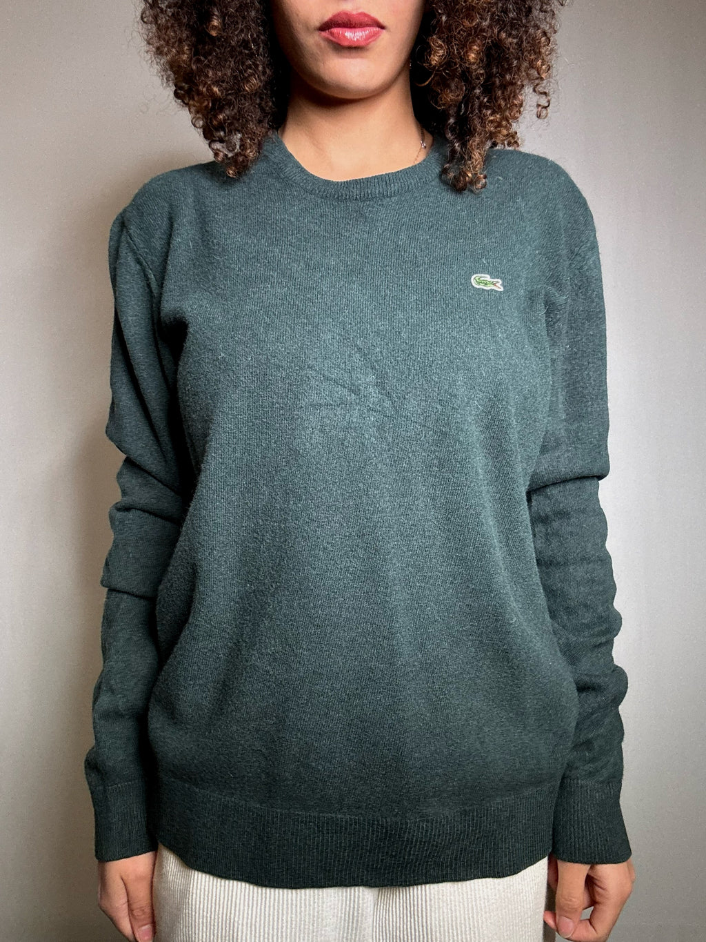Pull vert Lacoste M vintage