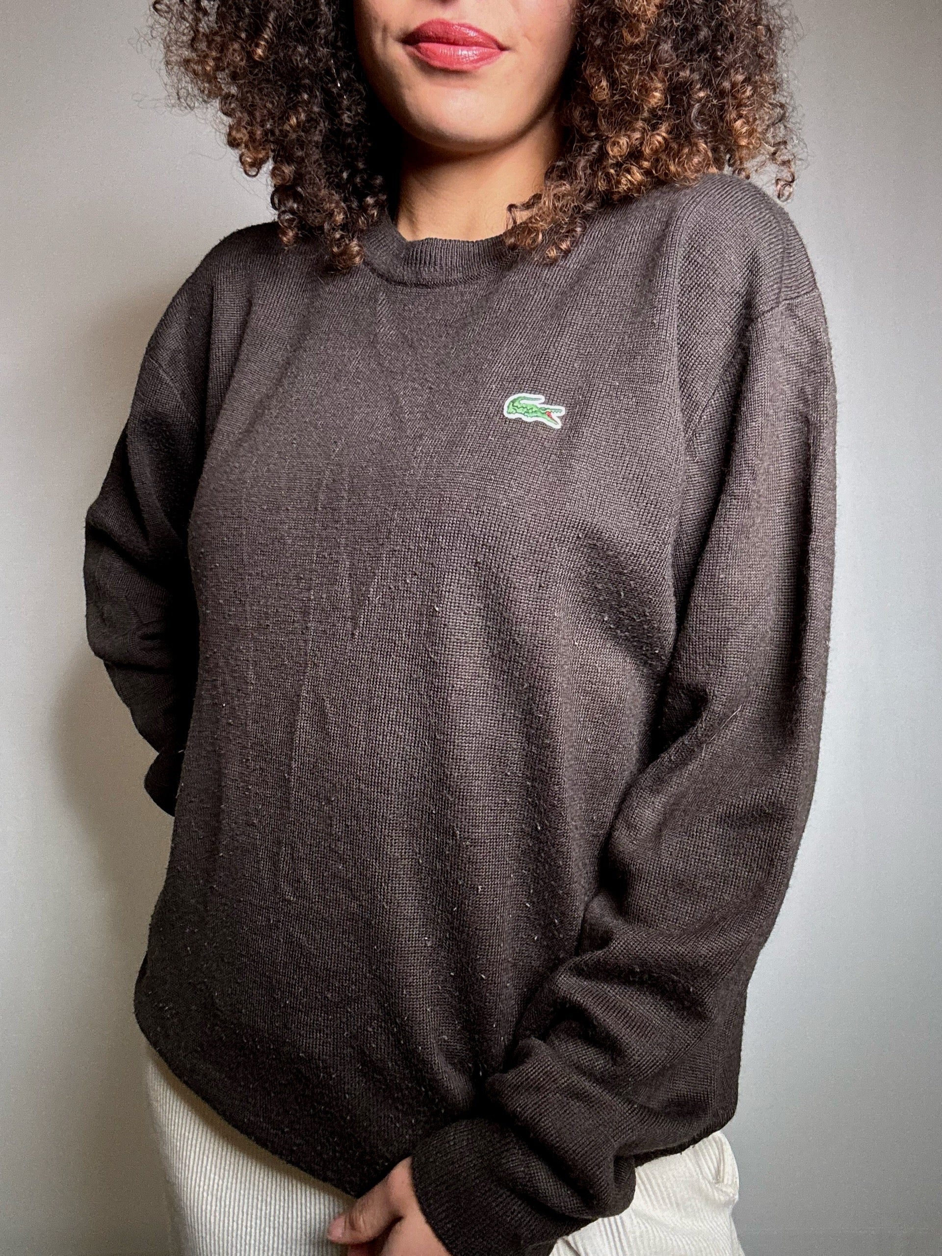 Pull brun Lacoste L vintage