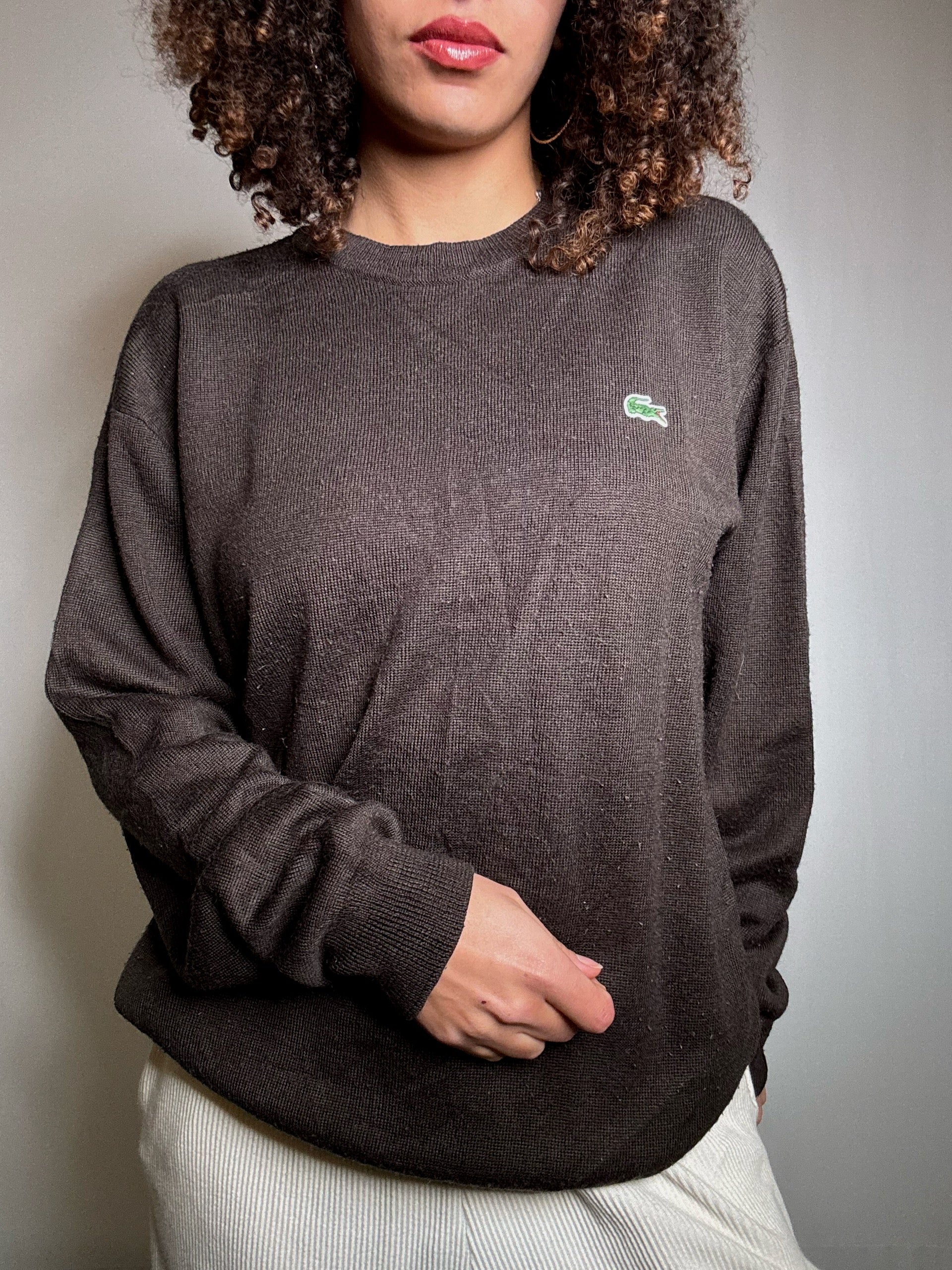 Pull brun Lacoste L vintage