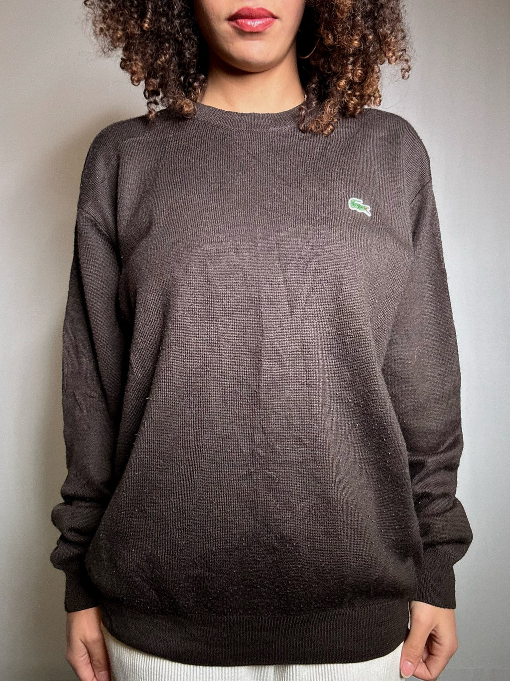 Pull brun Lacoste L vintage