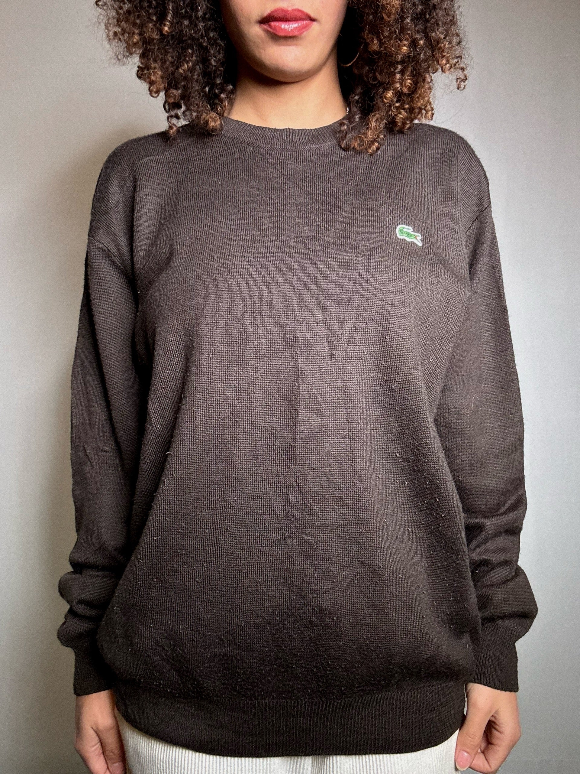 Pull brun Lacoste L vintage