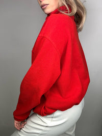 Vintage L red zip-neck fleece