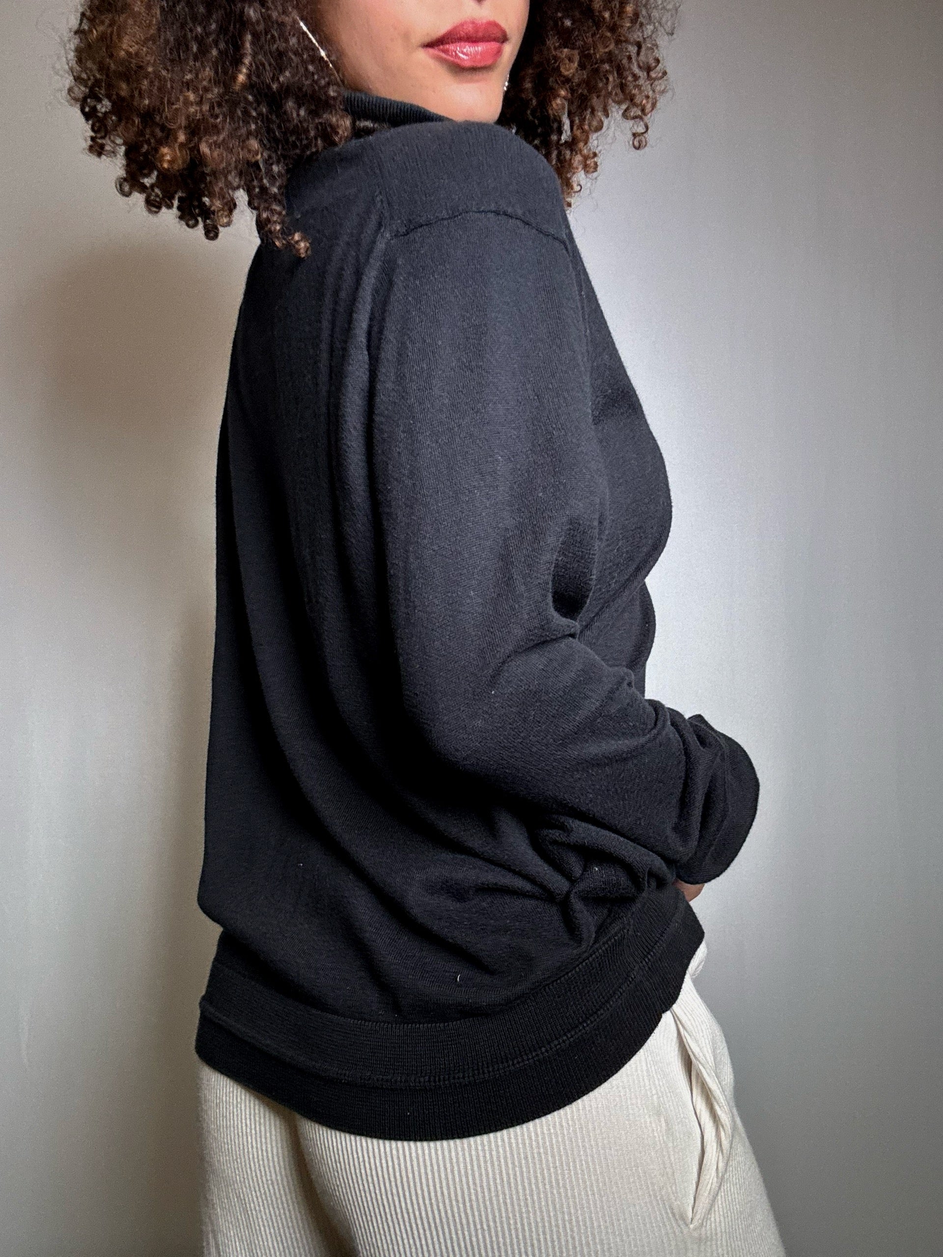 Pull camioneur noir L Lacoste