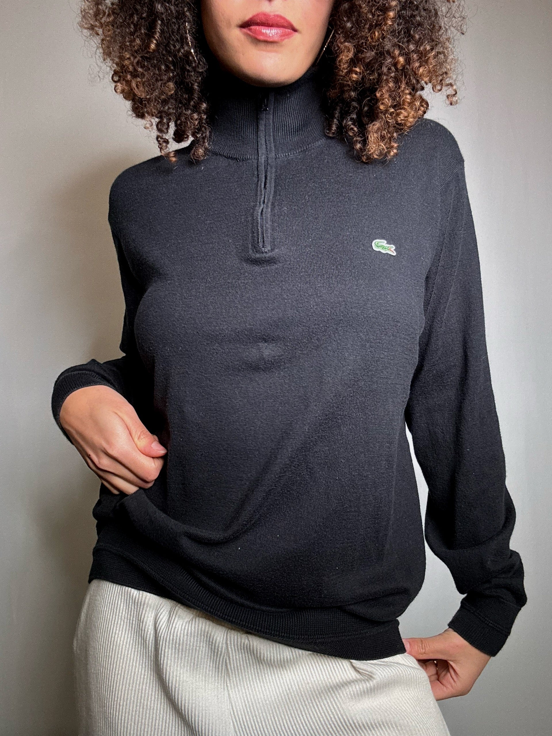 Pull camioneur noir L Lacoste
