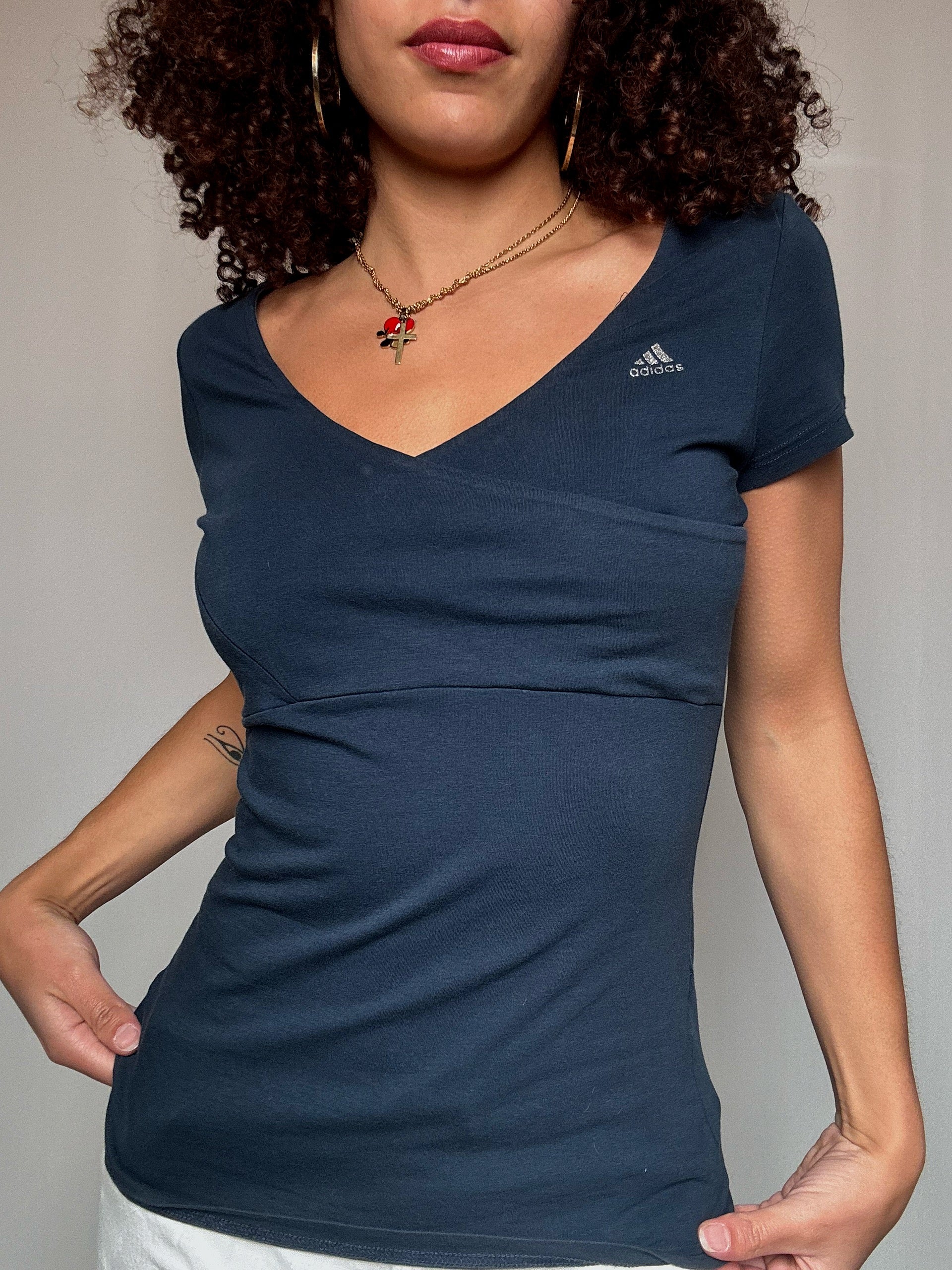 Tshirt fitté gris Adidas M vintage