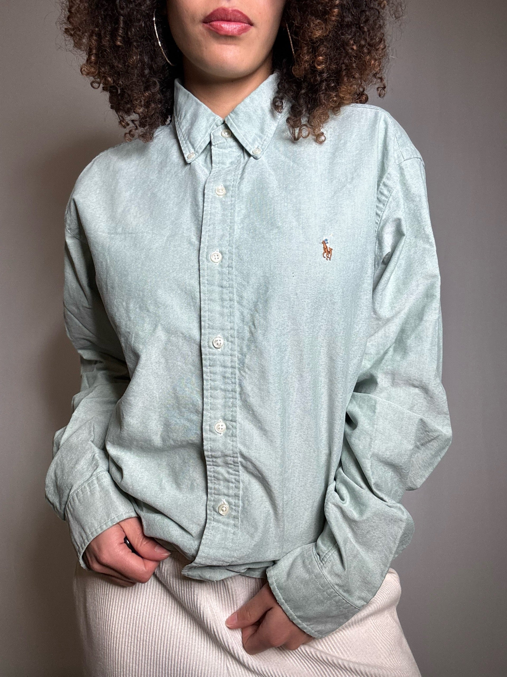 Chemise oxford verte Ralph Lauren L vintage