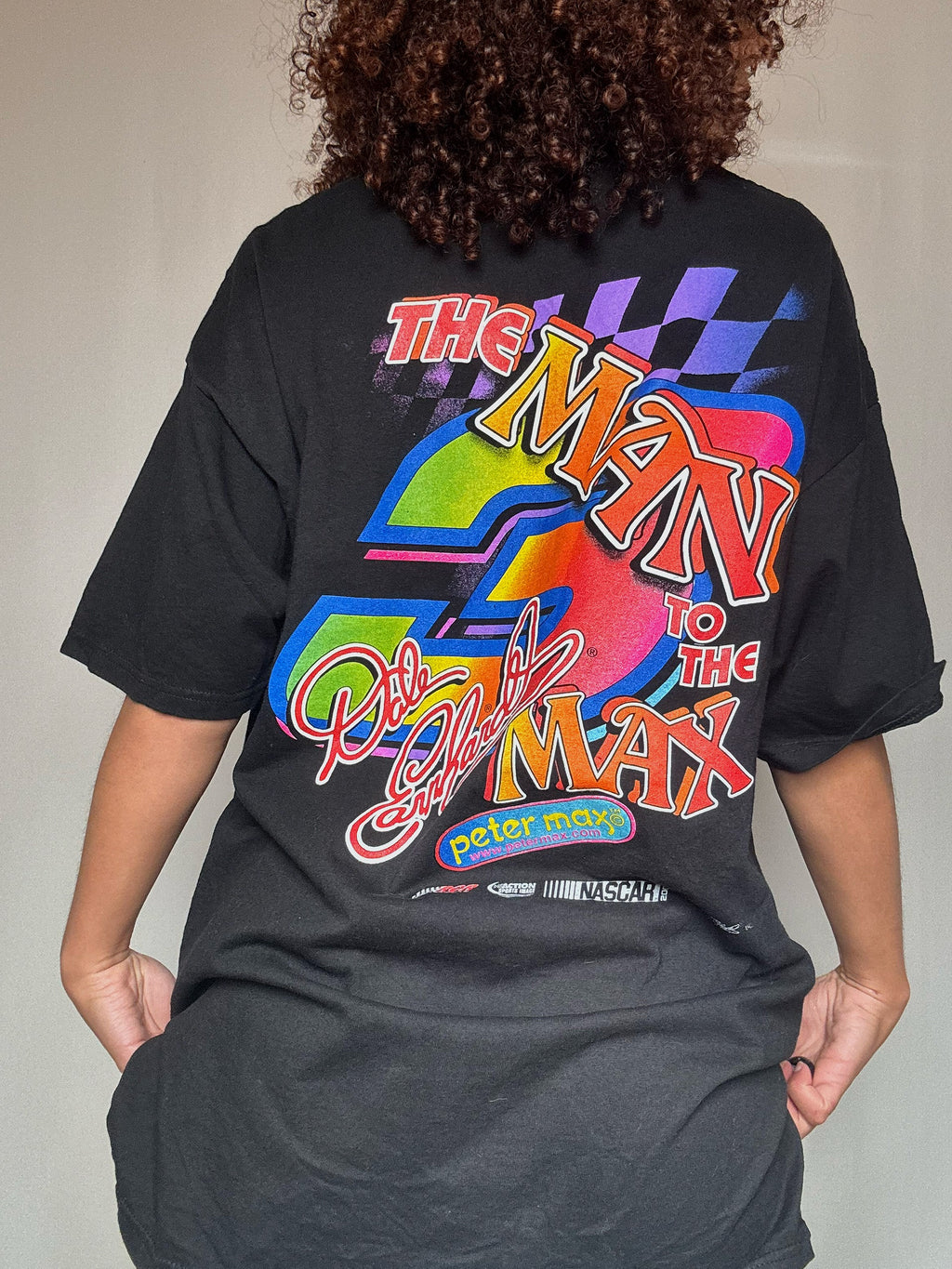 Black L vintage racing t-shirt