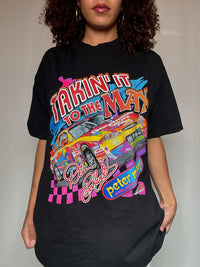 Black L vintage racing t-shirt