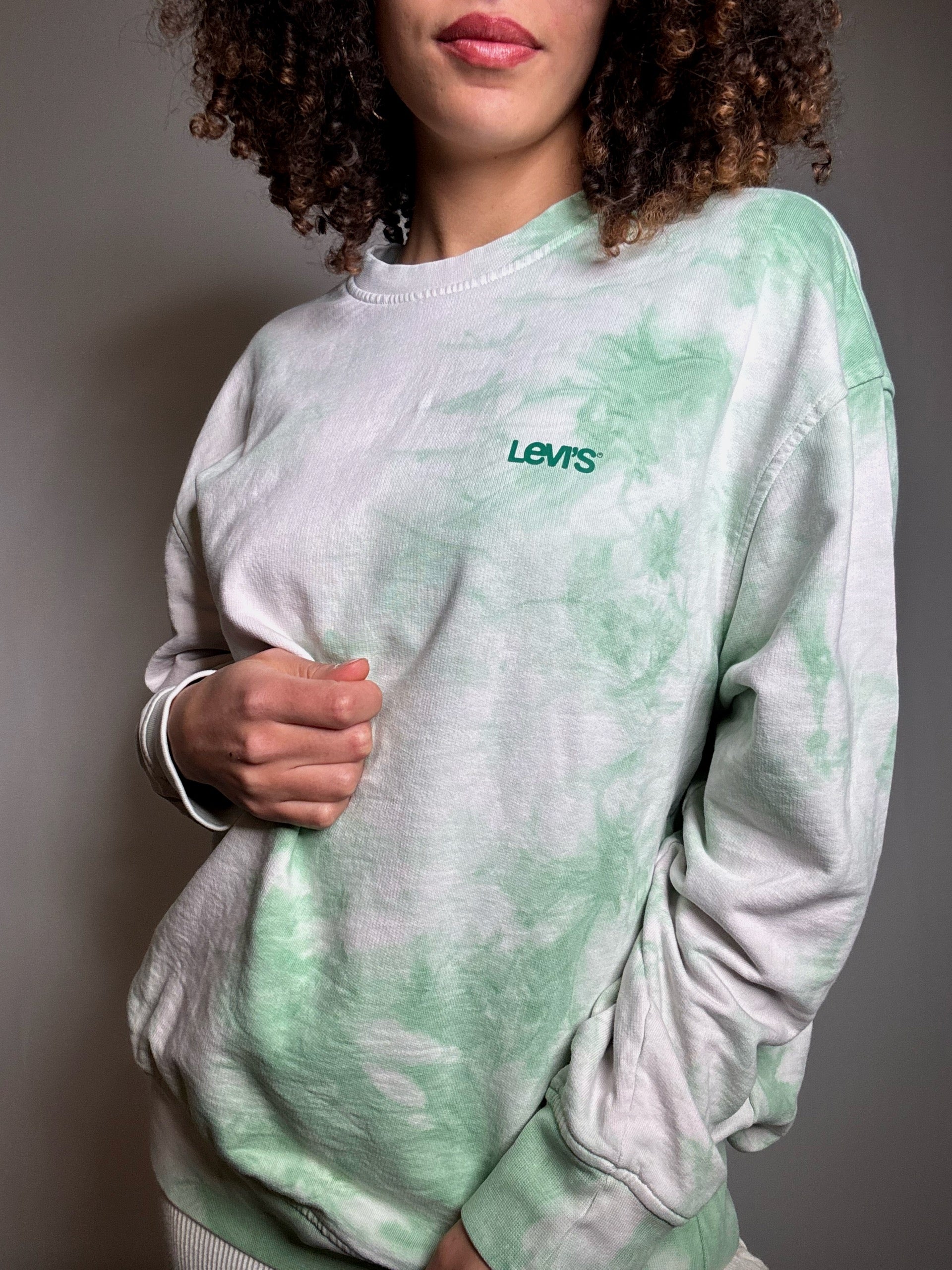 Sweat tie and die vert Levi's M vintage