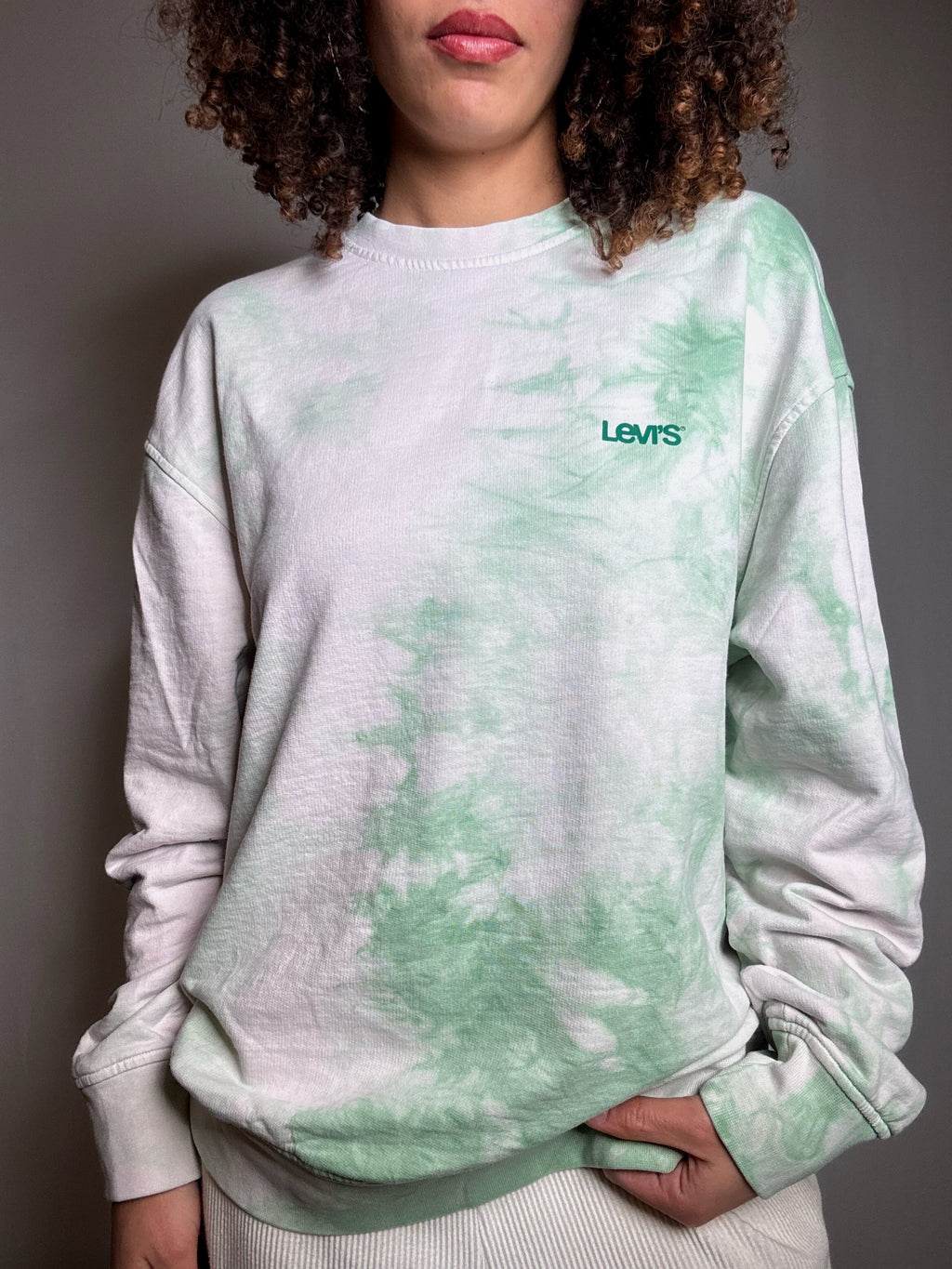 Sweat tie and die vert Levi's M vintage