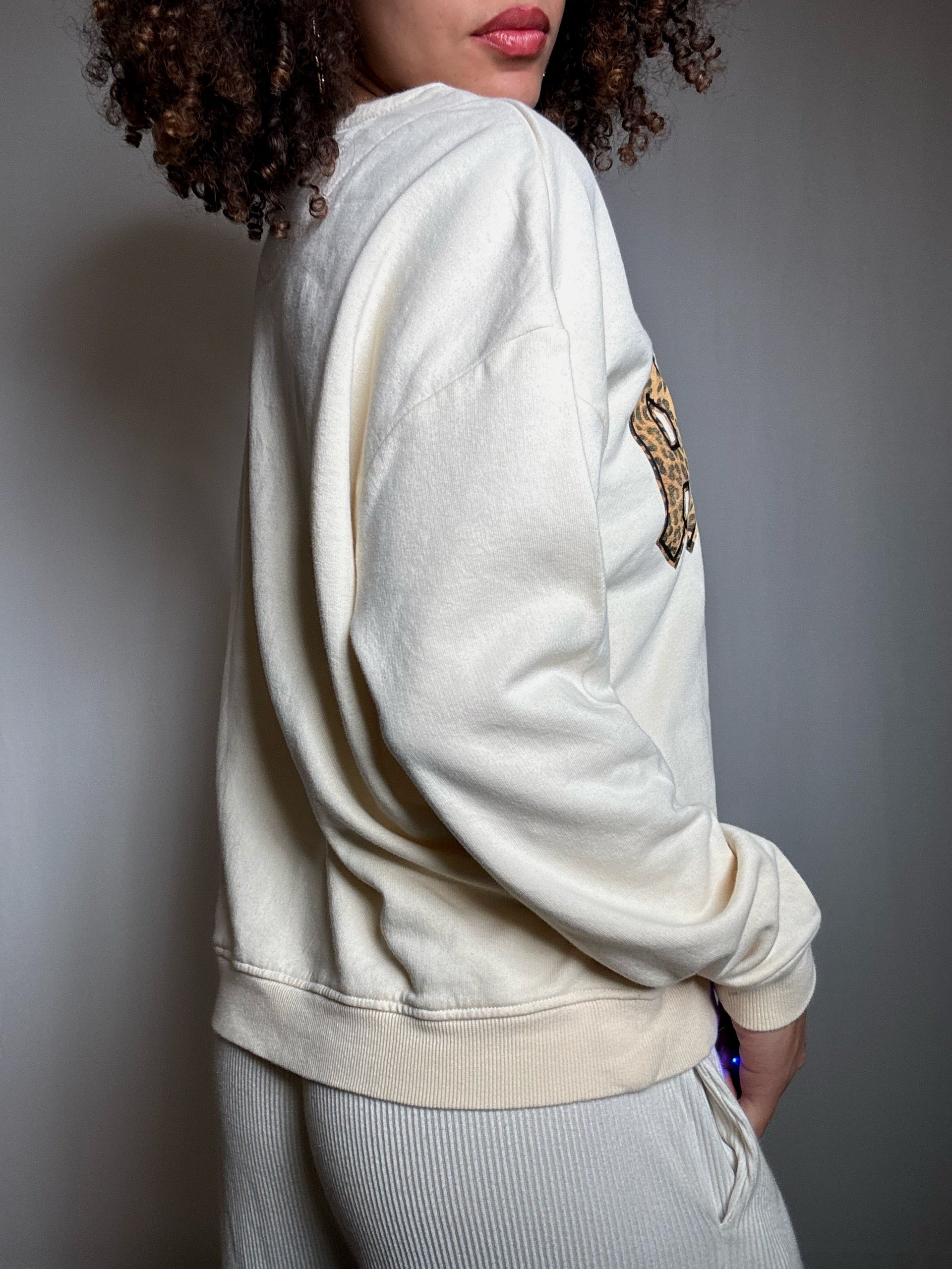 Sweat crème ACDC M vintage