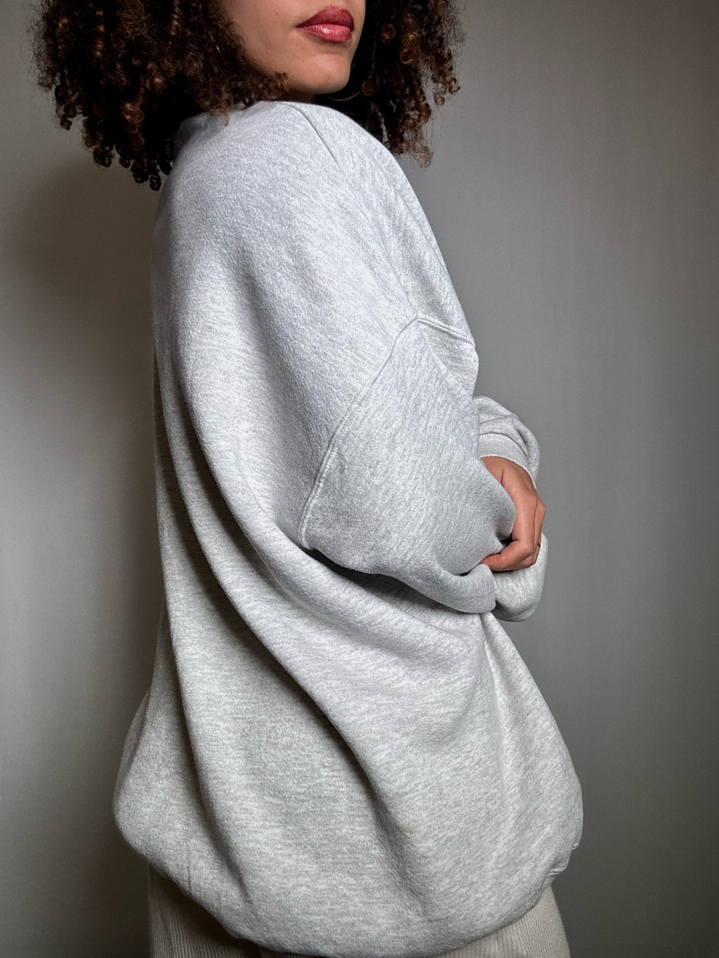 Lee vintage gray button-up collar sweatshirt XL