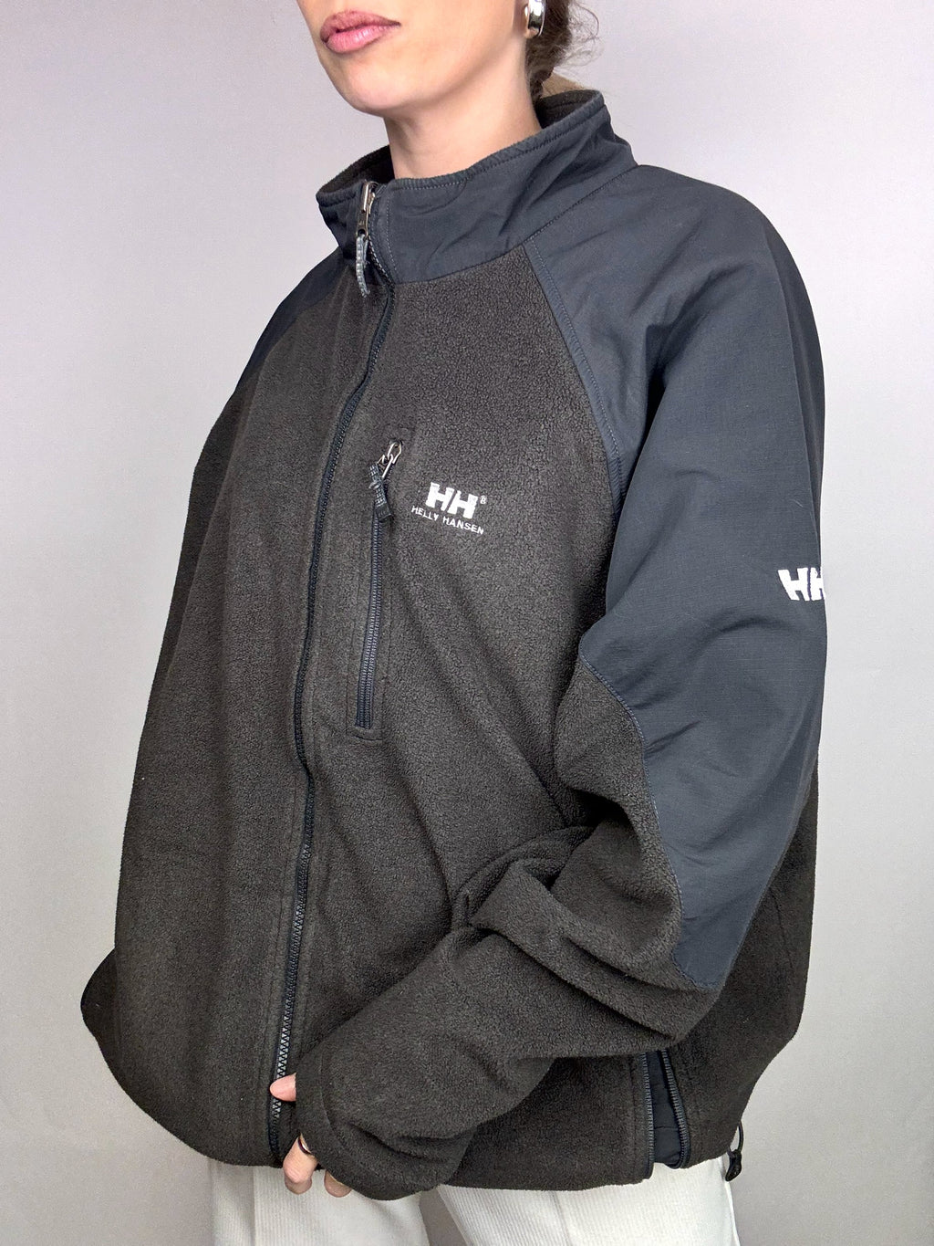 HELLY HANSEN XXL Vintage Grey Zip-Up Fleece