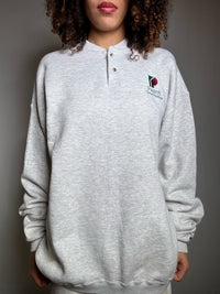 Lee vintage gray button-up collar sweatshirt XL
