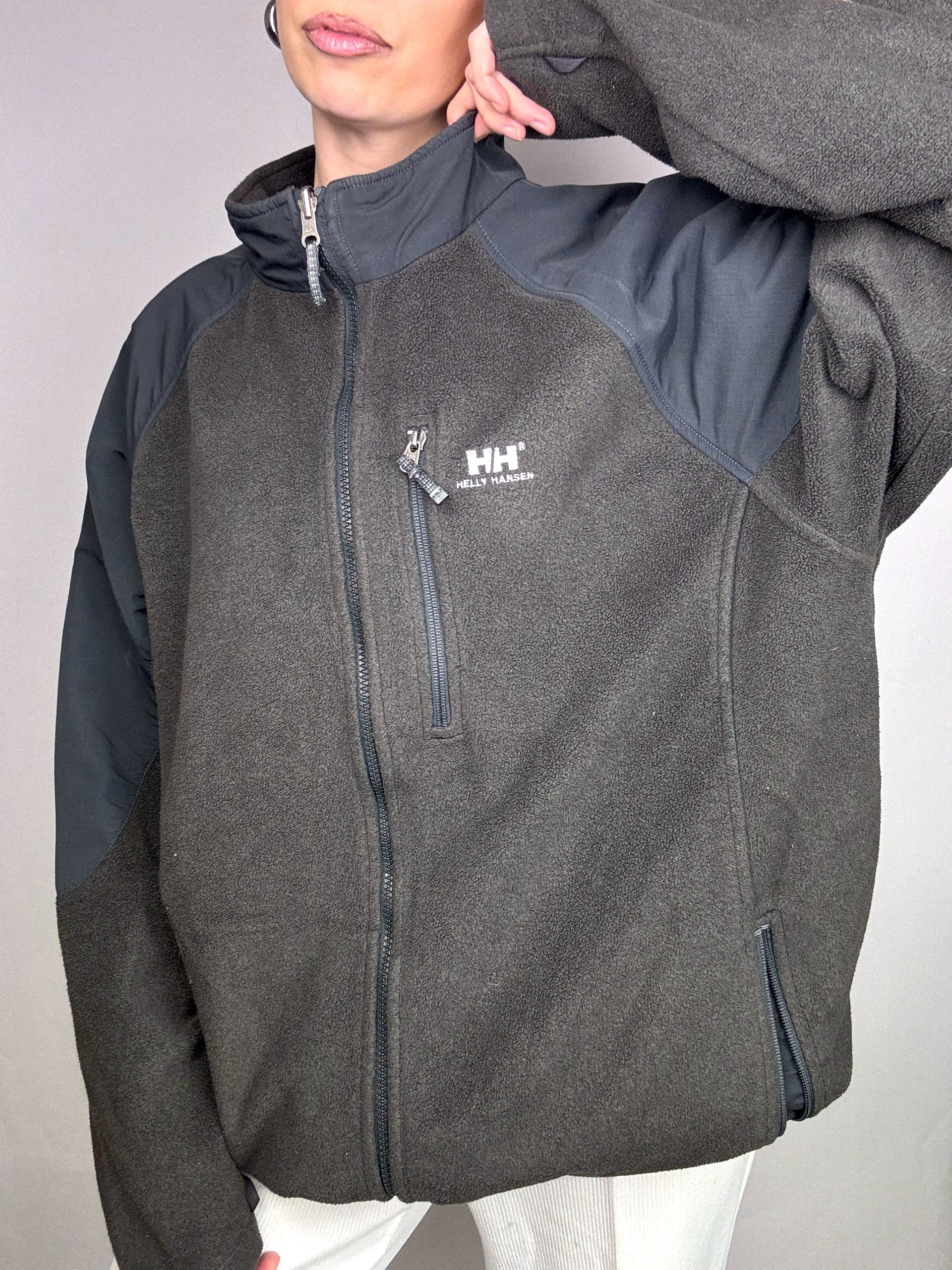 HELLY HANSEN XXL Vintage Grey Zip-Up Fleece