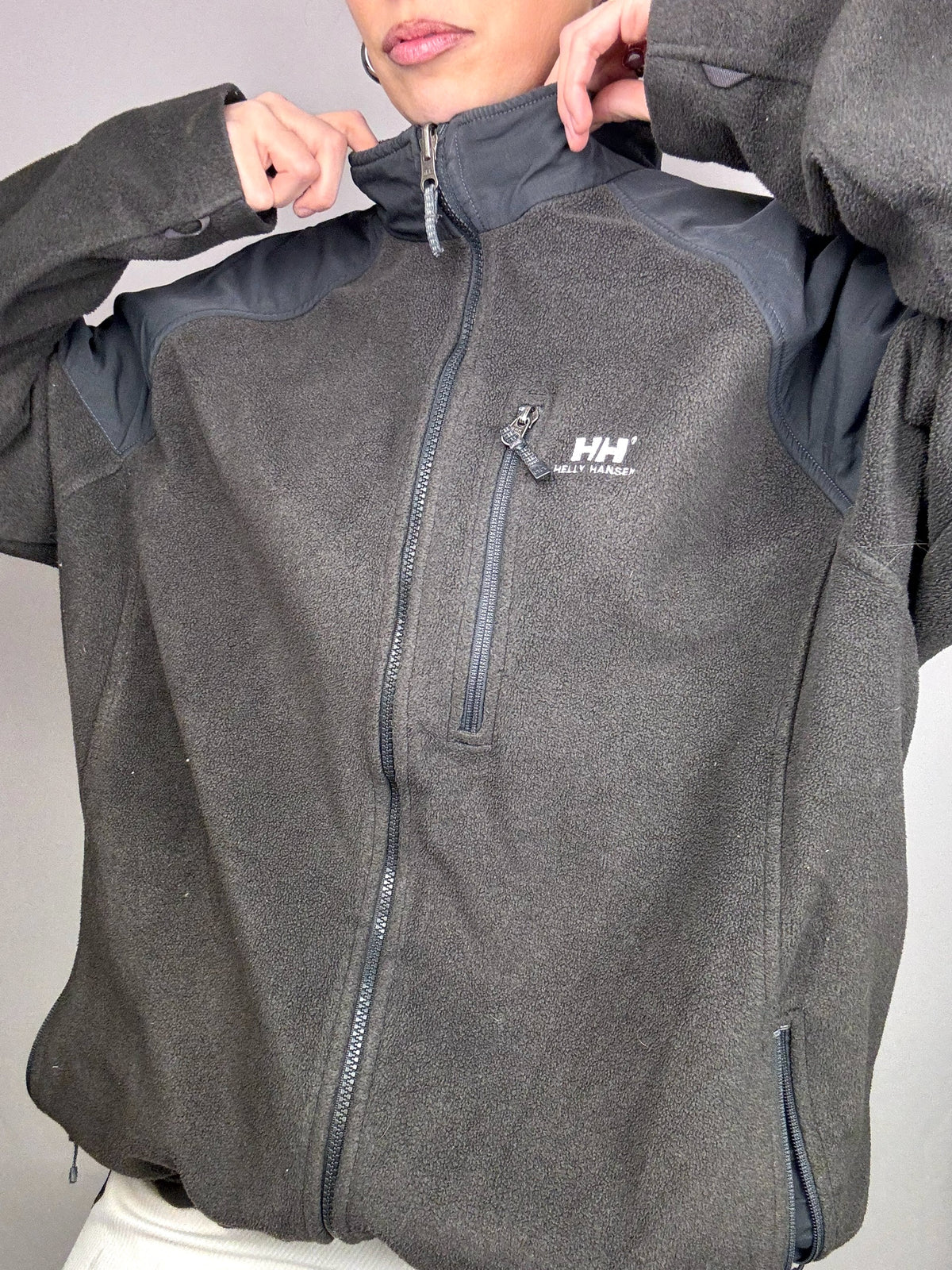HELLY HANSEN XXL Vintage Grey Zip-Up Fleece