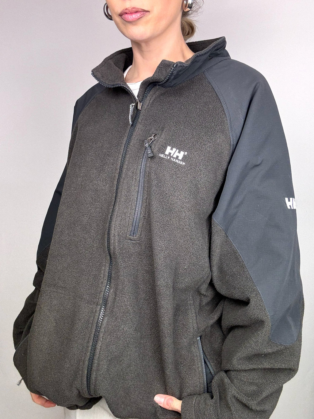 HELLY HANSEN XXL Vintage Grey Zip-Up Fleece