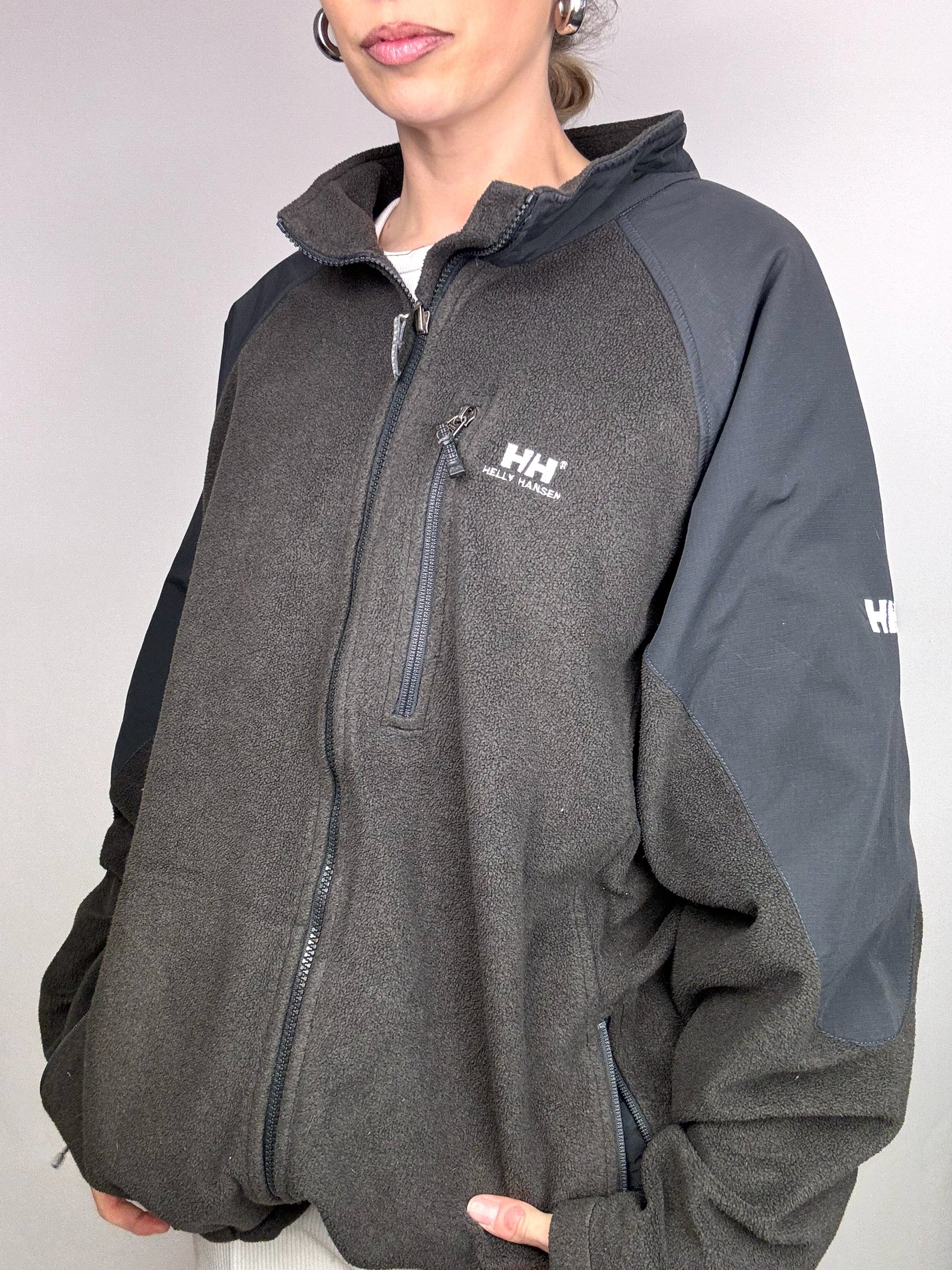 HELLY HANSEN XXL Vintage Grey Zip-Up Fleece