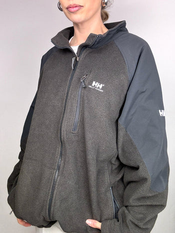 Polaire zippée grise HELLY HANSEN XXL vintage