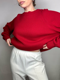 Vintage red crew neck sweater L