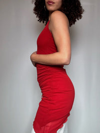 Kurzes rotes Vintage-Kleid S