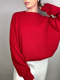 Vintage red crew neck sweater L