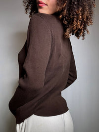 Pull moulant brun Ralph Lauren M vintage