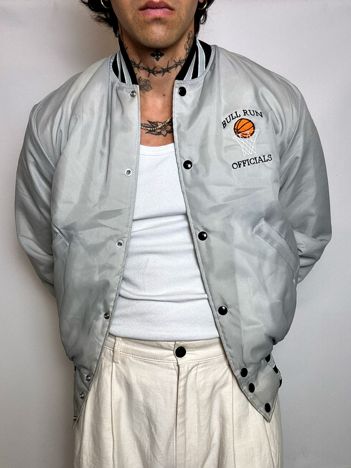 Graue Bomberjacke BULL RUN HOLLOWAY M Vintage
