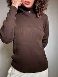Pull moulant brun Ralph Lauren M vintage
