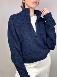 IZOD L Vintage blauer Rollkragenpullover