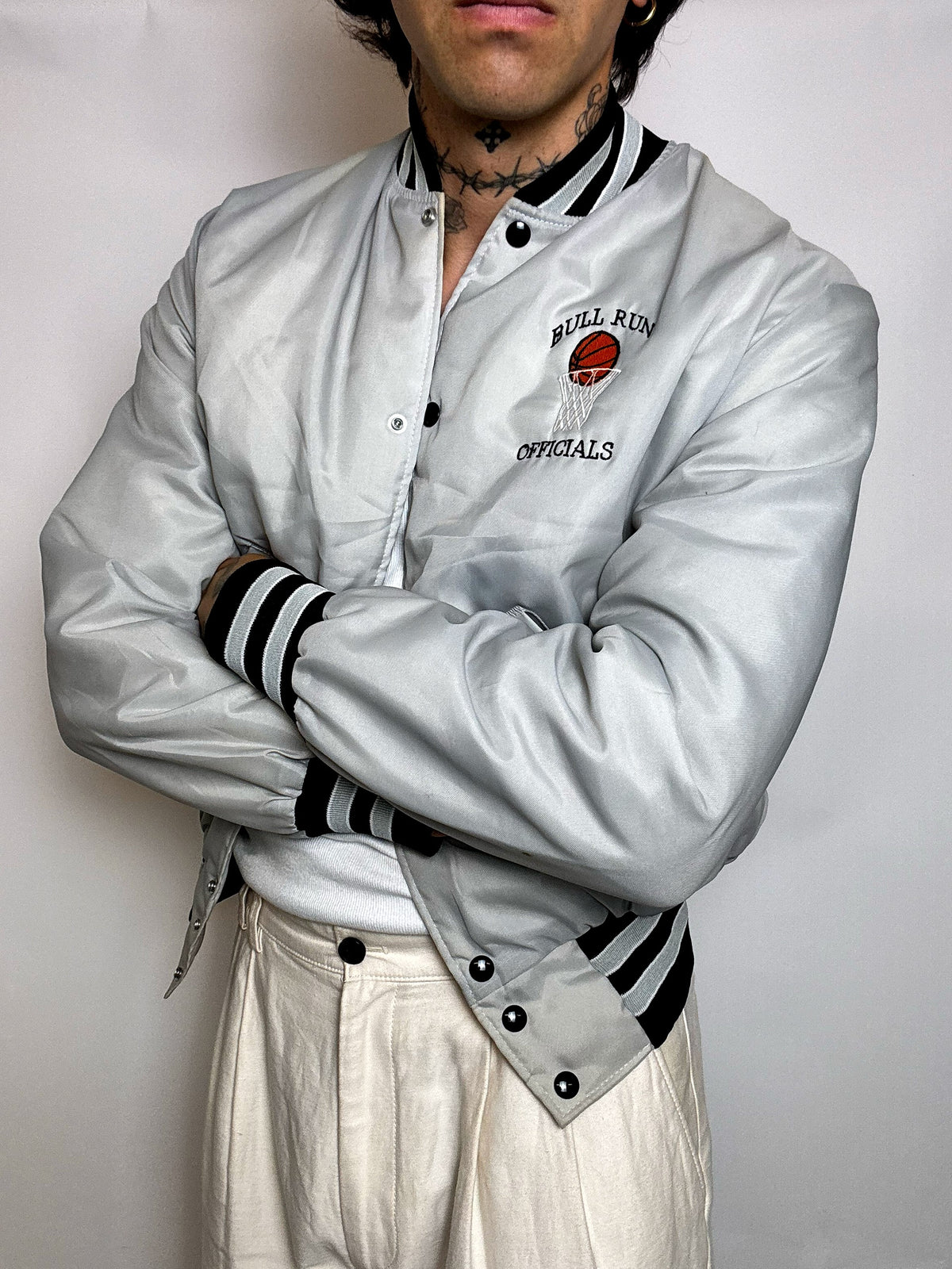 Graue Bomberjacke BULL RUN HOLLOWAY M Vintage