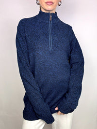 IZOD L Vintage blauer Rollkragenpullover
