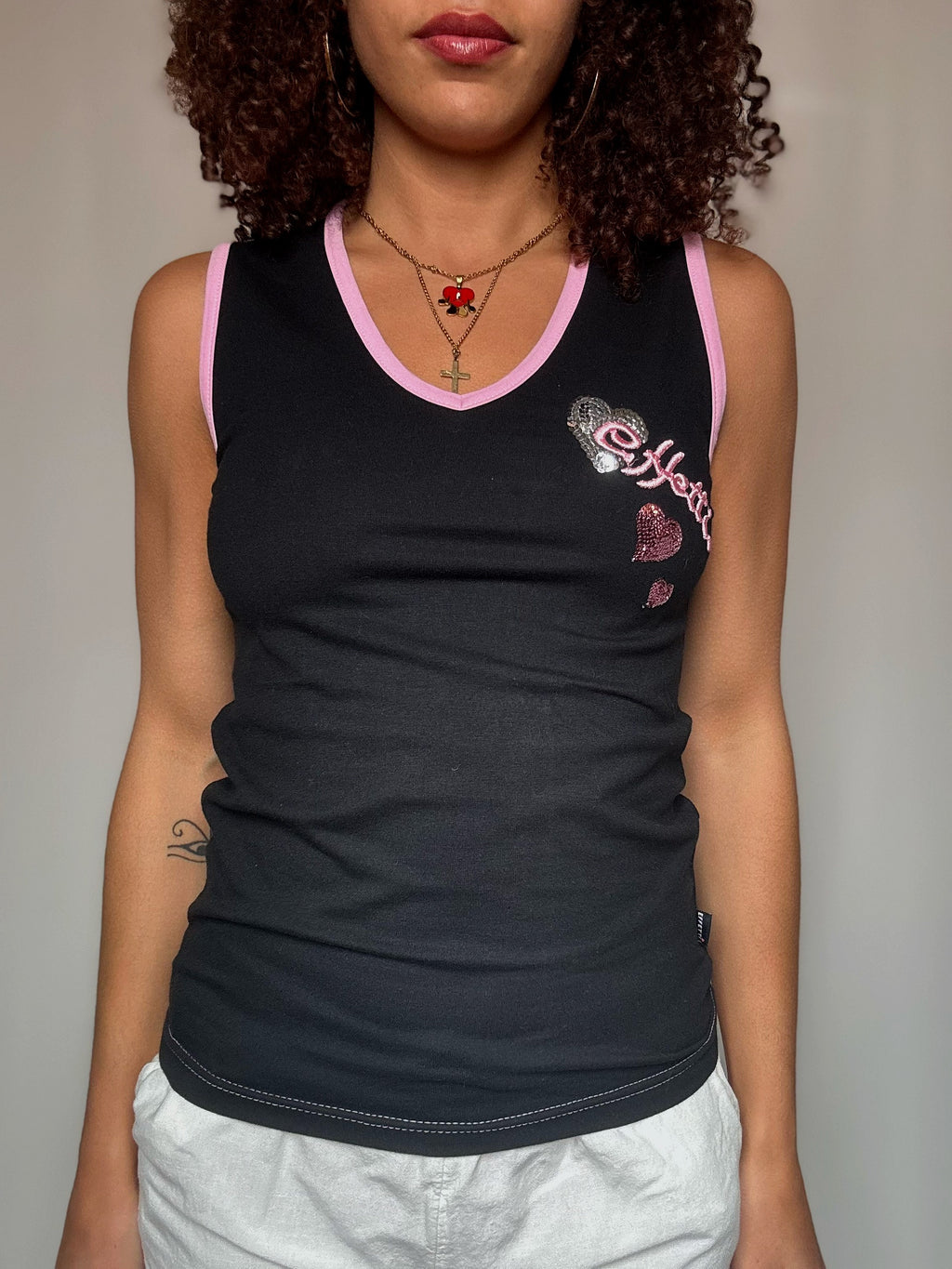 Tanktop mit Effetti S/M Vintage-Stickerei