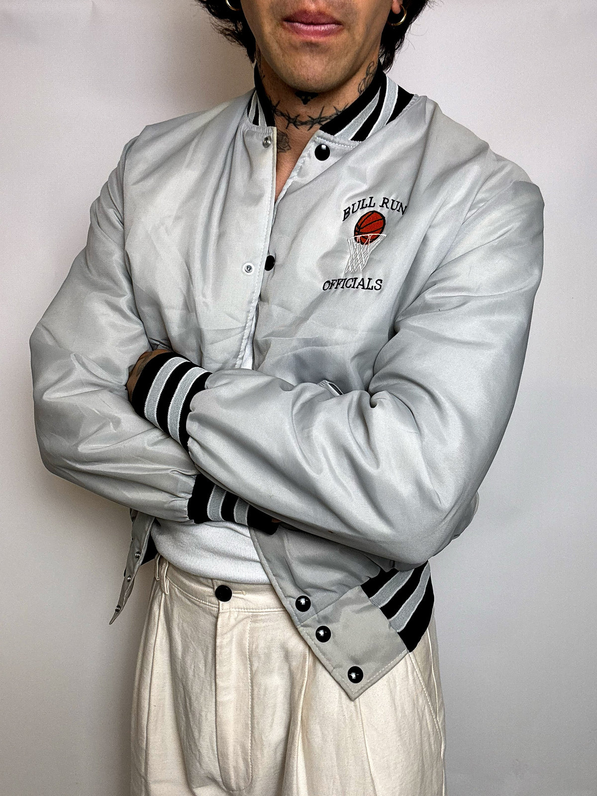 Graue Bomberjacke BULL RUN HOLLOWAY M Vintage