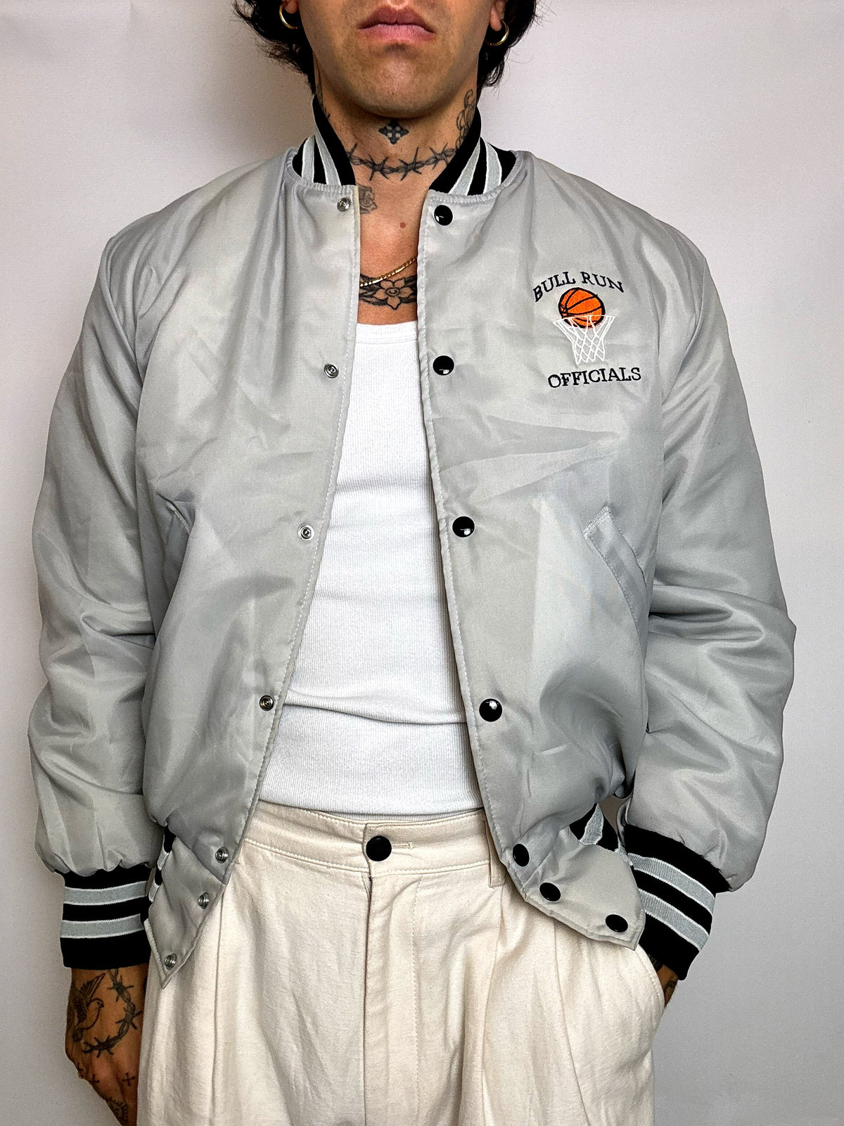 Graue Bomberjacke BULL RUN HOLLOWAY M Vintage