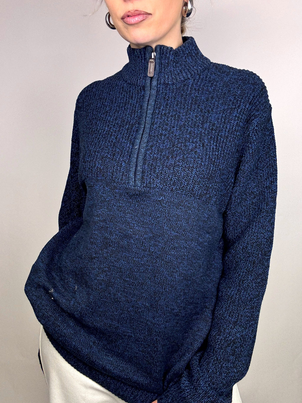 IZOD L Vintage blauer Rollkragenpullover