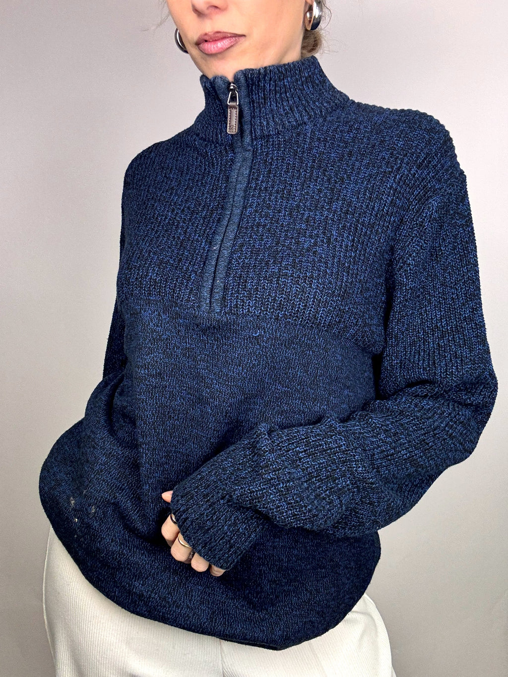 IZOD L Vintage blauer Rollkragenpullover