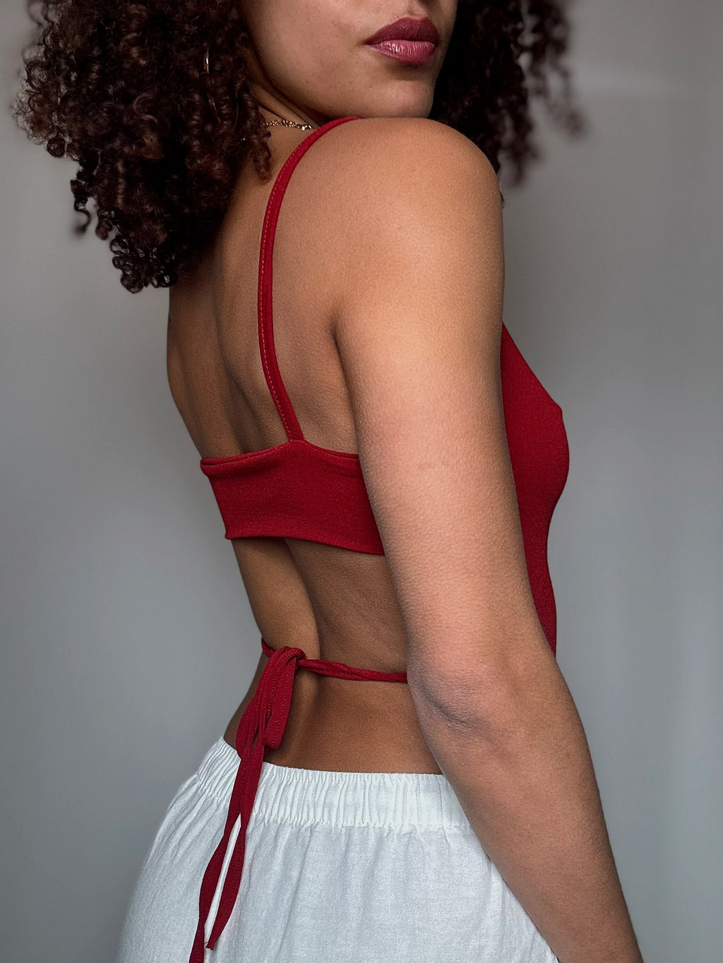 Vintage red backless top size S
