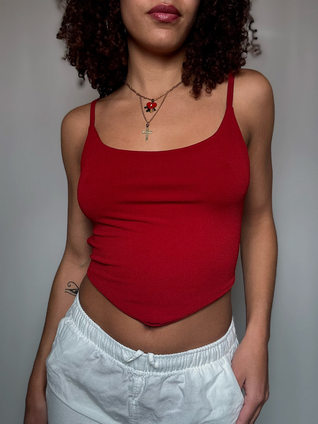 Vintage red backless top size S