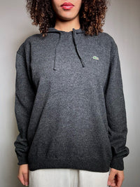 Pull à capuche gris XL Lacoste vintage