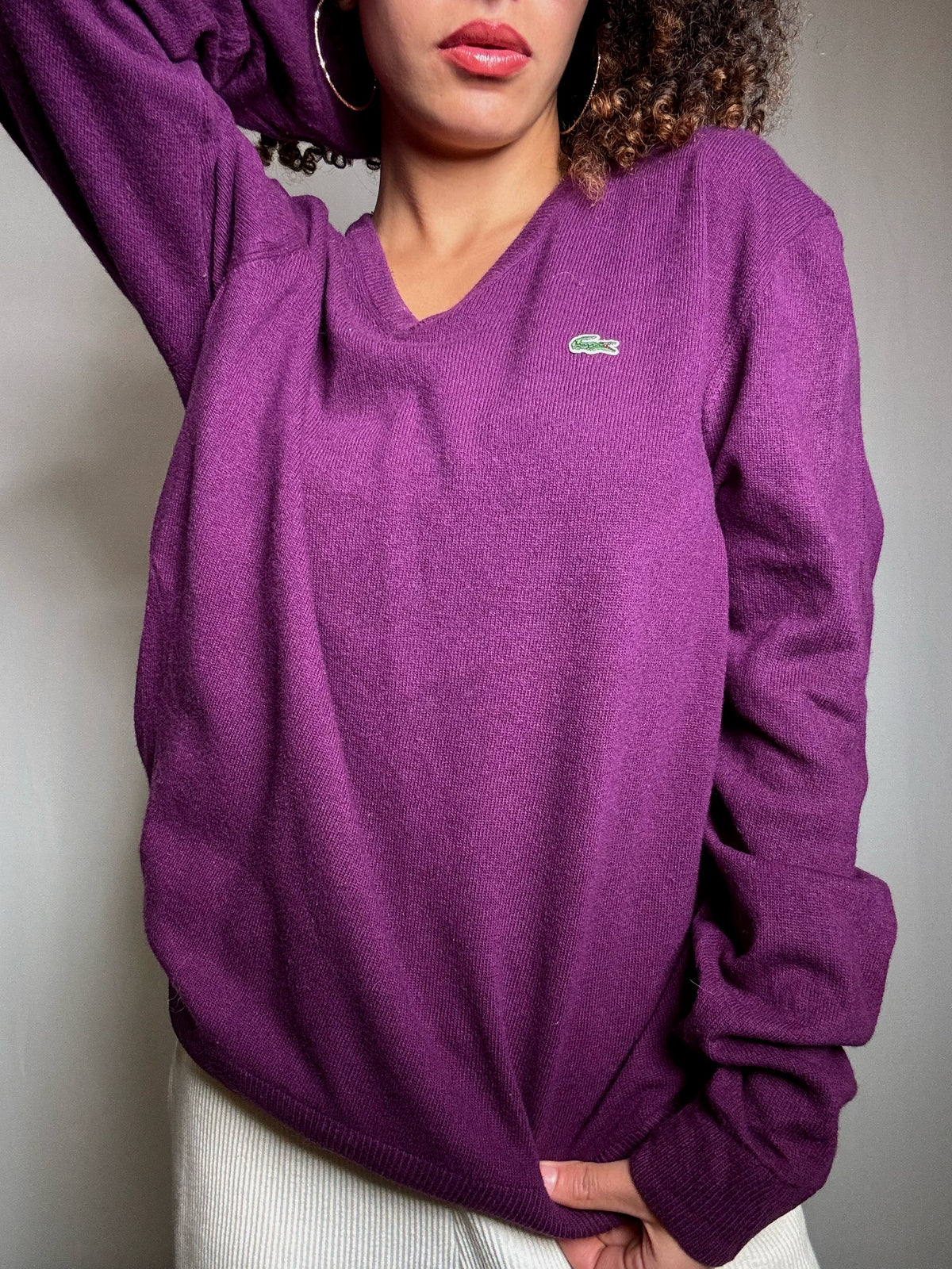 Pull bordeaux Lacoste M vintage