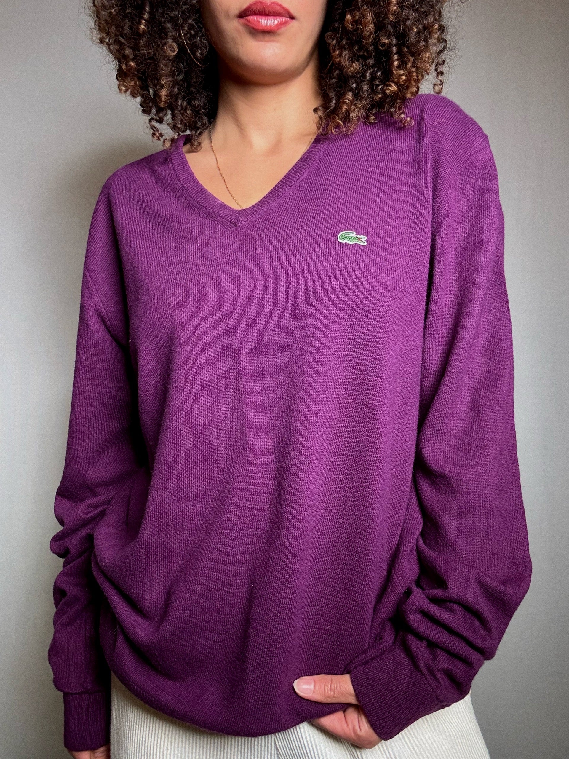 Pull bordeaux Lacoste M vintage