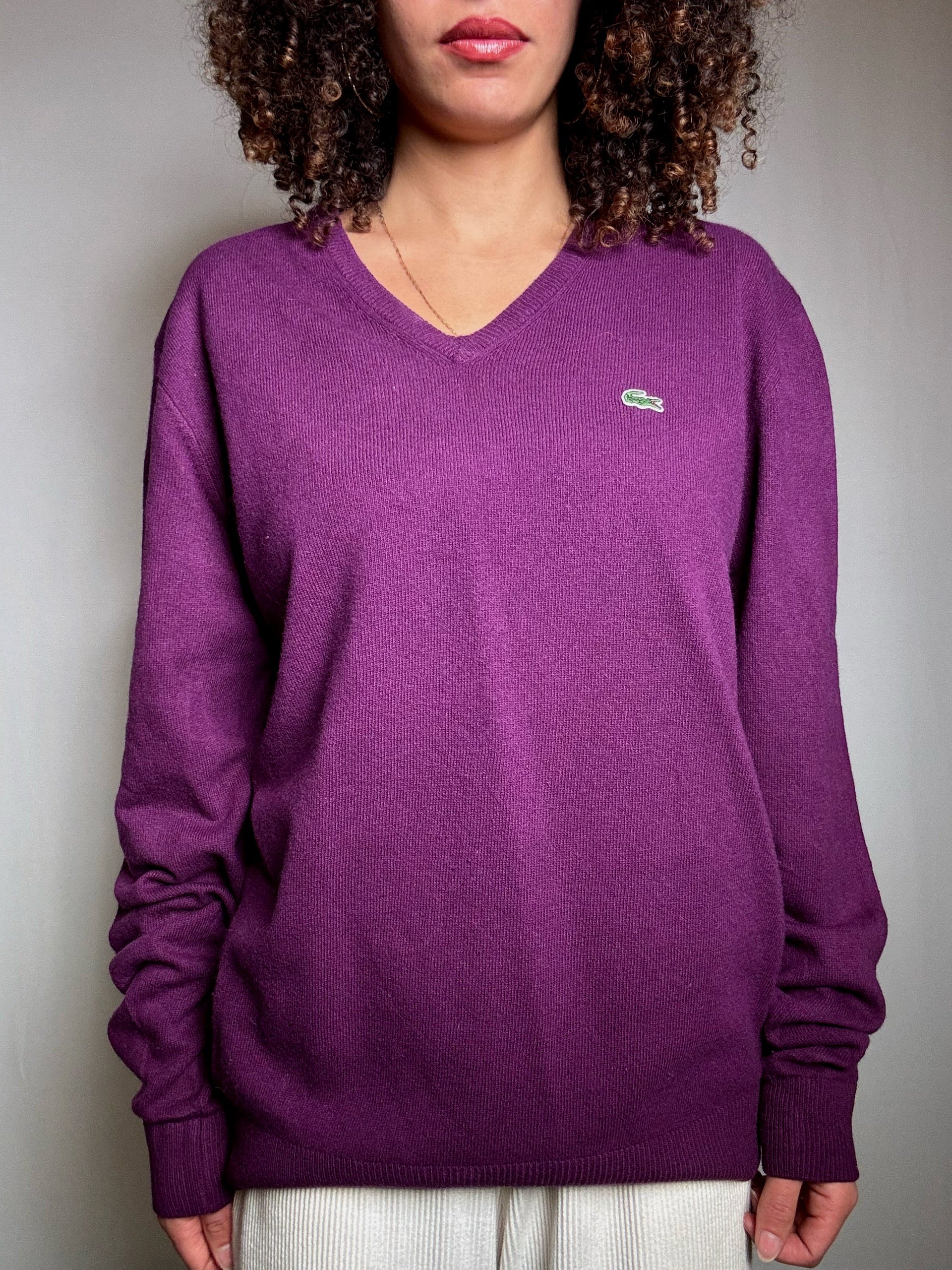 Pull bordeaux Lacoste M vintage